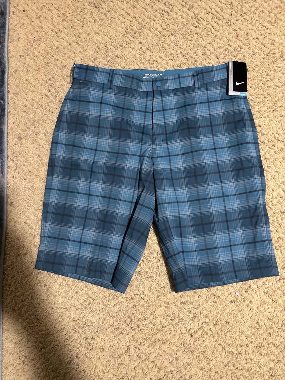 Nike Golf Men's Dri-FIT Blue Plaid Performance Shorts Style 648319-427